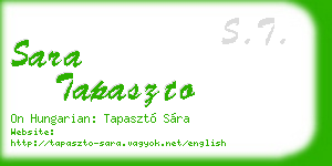 sara tapaszto business card
